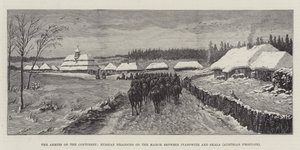 De Legers van het Continent, Russische Dragonders op Mars tussen Ivanowitz en Skala (Oostenrijkse Grens) door Johann Nepomuk Schonberg